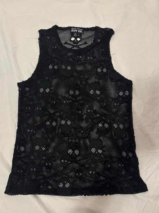 Tripp nyc Tops - Tripp NYC Black Skull Mesh Tank Top